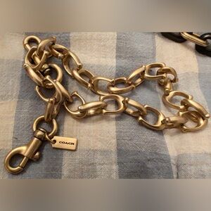 COACH Signature Link Chain Strap Brass